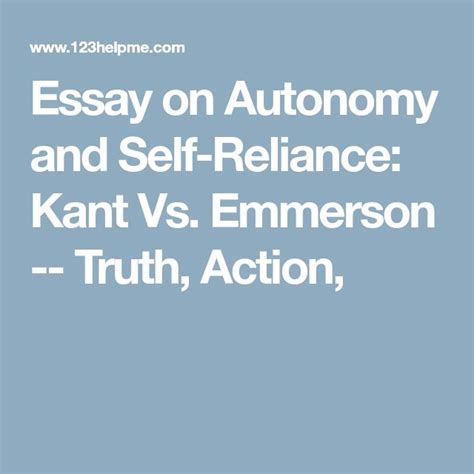 The Temptation of Autonomy: Exploring the Yearning for Self-Reliance