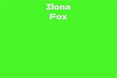 The life journey of Ilona Fox