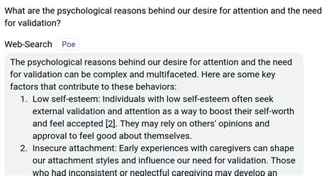 Unconscious Desire for Attention and Validation