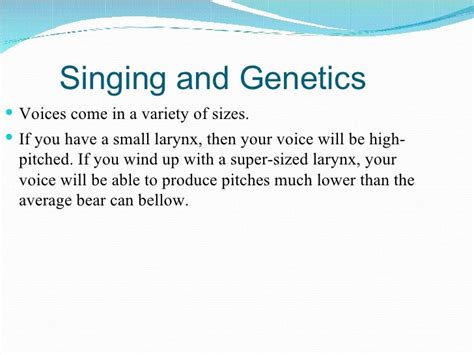 Understanding the Influence of Genetics on Singing Abilities