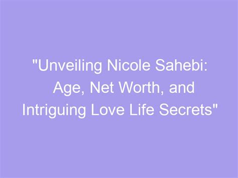 Unveiling Nicole's Secrets to a Healthy Lifestyle