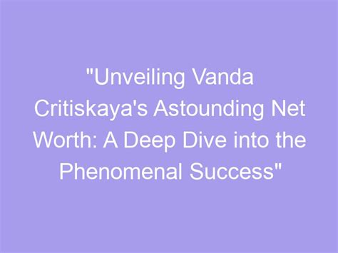 Unveiling Vanda Bee's Net Worth