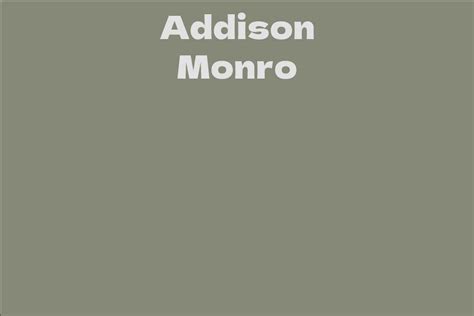 Unveiling the Net Worth of Addison Monro