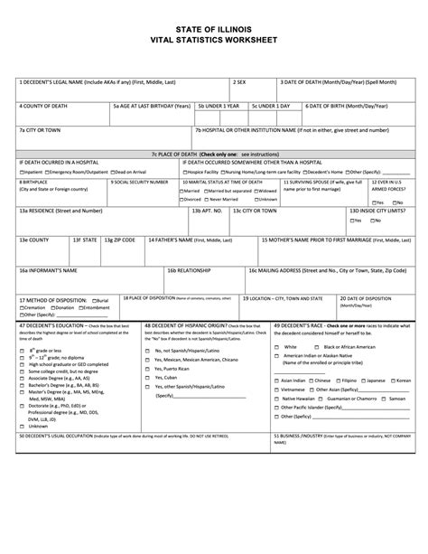 Vital Statistics of the Deceased